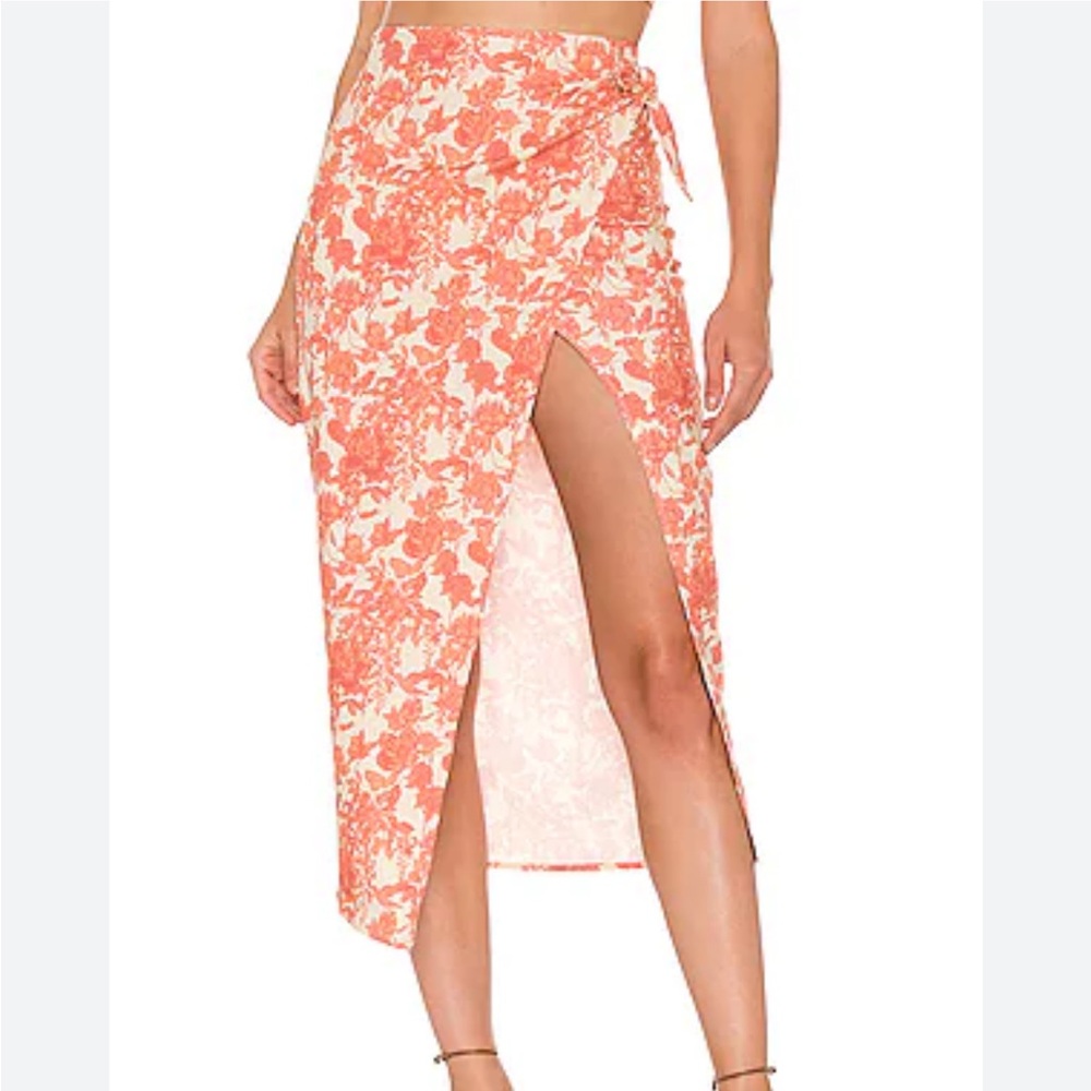 V Chapman Anthropologie linen midi skirt
